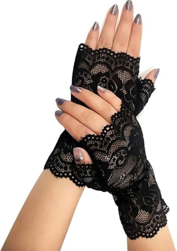 Amazon.com: Vonokee Women Black Novelty Gloves,Fingerless Lace